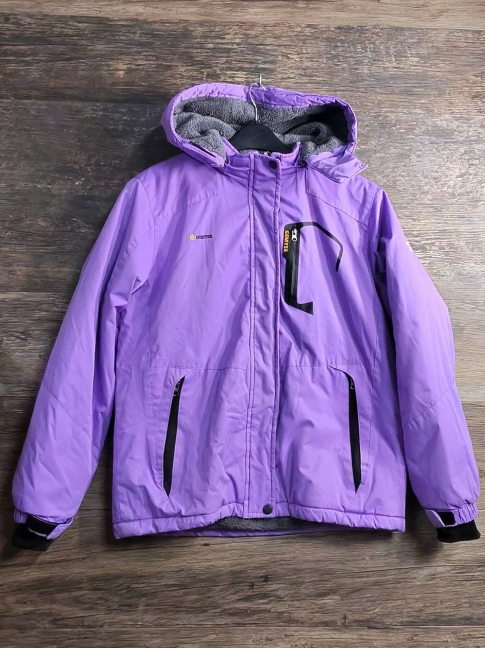 Gemyse Kids Hooded Lilac Puffer Jacket with Sherpa Lining